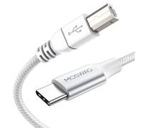 MOSWAG Cable MIDI USB C a USB B Tipo C Cable MIDI a USB Trenzado Nylon 2.0 Impresora Cable de escáner de alta velocidad con conector de metal Compatible con impresoras AiO, HP, Canon y más