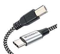 MOSWAG Cable MIDI USB C a USB B Tipo C Cable MIDI a USB Trenzado Nylon 2.0 Impresora Cable de escáner de alta velocidad con conector de metal Compatible con impresoras AiO, HP, Canon y más