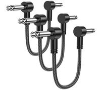 MOSWAG Cable Patch para Guitarra de 15CM - Cable de Pedal de Efecto Recto Compatible con Pedales, Amplificador, Consola de Mezcla (Pack de 3)