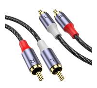 MOSWAG Cable RCA estereofónico, enchufe RCA a enchufe rca, cable de audio asistido estereofónico, cable Subwoofer de 10M,chapado en oro de 24k,tejido de nylon,audio,radio en coche,altavoces