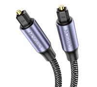 MOSWAG Cable Toslink de Audio Digital, Cable de Fibra óptica Toslink Tejido, Cable de Fibra óptica Toslinks para Altavoces de Barra, Televisores Inteligentes, Cines en Casa, Ps4, Xbox (5m)