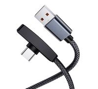 MOSWAG Cable USB A a USB C 2m 30W, Cable de Carga Rápida de Nailon Trenzado con Conector en Ángulo, Compatible con iPhone 17/16/15 CarPlay, Galaxy S10+/S10/S9, Note 10/9, LG V30, Moto