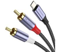 MOSWAG Cable USB C a 2 RCA, DAC Chip Cable Tipo C a 2 RCA HiFi Audio Estéreo, Compatible con iPad Pro 2021, Galaxy S21, Pixel 5/4, Oneplus Nord, PC, PS5, PS4, Amplificador, HDTV, Home Cinema