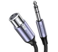MOSWAG Cable XLR Hembra a Jack 6,35mm Estéreo y Balanceado para Guitarra, Amplificador, Micrófono y Mixer (1M)