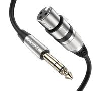 MOSWAG Cable XLR Jack, XLR Hembra a TRS Jack 6,35 mm Cable de Micrófono para Micrófono dinámico, altavoz, amplificador para Micrófono, consola de audio, Mezclador 2M