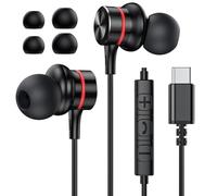 MOSWAG Cableados Auriculares USB C, Micrófono Y Auriculares C Estereofónicos HiFi de Control de Volumen para iPhone 16 15 15 Pro MAX, Fe Ultra Google Pixel (1 Pack)