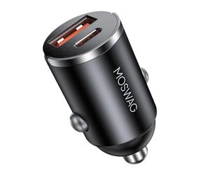 MOSWAG Cargador Coche Carga Rápida, Coche USB Carga Rápida PD, USB C Cargador Mechero Compatible con El iPhone 15/14 / Pro MAX, El iPad, Samsung Galaxy S24 S23 S22