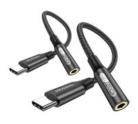 MOSWAG Conector para Auriculares USB C a 3.5 mm, Adaptador de Audio USB C a Aux Dongle Cable para Samsung Galaxy S22 S21 S20 Ultra S20+ Note 20 10 S10 S9 Plus, iPad Pro y más