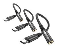 MOSWAG Conector para Auriculares USB C a 3.5 mm, Adaptador de Audio USB C a Aux Dongle Cable para Samsung Galaxy S22 S21 S20 Ultra S20+ Note 20 10 S10 S9 Plus, iPad Pro y más