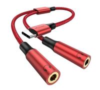 MOSWAG Divisor de Auriculares de Audio Auxiliar USB C de 3,5 mm, Cable de Audio en Y de 2 vías de Alta resolución Compatible con iPad Samsung Galaxy S24 S23 S22 /Google Pixel 7 6 Pro 5/ iPhone 16