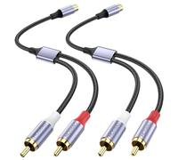 MOSWAG Divisor RCA de 1 hembra a 2 macho, 2 unidades, RCA Y Splitter Audio Video Cable adaptador divisor para amplificadores, consolas de juegos, reproductor de CD, subwoofer, cine en casa, HDTV