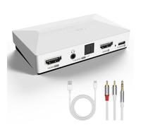 MOSWAG Extractor de Audio HDMI, Convertidor de Separador de Adaptador de Audio 4K60 HDMI a 3,5 mm AUX óptica, Blanco
