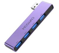 MOSWAG Hub USB 3.0 de 4 Puertos Multipuerto Estación de Acoplamiento | Multiplicador USB 5 Gbit/s para MacBook, iMac, Surface, Dell, ThinkPad, USB stick, HDD externo, PC de sobremesa y más