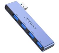 MOSWAG Hub USB 3.0 de 4 Puertos Multipuerto Estación de Acoplamiento | Multiplicador USB 5 Gbit/s para MacBook, iMac, Surface, Dell, ThinkPad, USB stick, HDD externo, PC de sobremesa y más