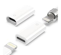 MOSWAG Pack de 2 Adaptadores de Carga Lightning Hembra a Hembra Compatible con Apple Pencil 1.ª Generación, Conector Cargador para Lápiz iPad 1.ª Gen (Solo para Carga)