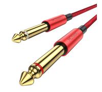 MOSWAG Professional 2M Stereo Audio Guitar Cable, Cable Guitarra Electrica, Cable de instrumento de nylon trenzado para guitarra eléctrica, bajo, amplificador, teclado, instrumento de rock