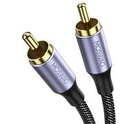 MOSWAG RCA Cable de Audio Concéntrico RCA-RCA Cable de Audio Concéntrico Común Tejido de Nylon Chapado en 24k, Adecuado Para Cines en Casa, Sistemas de Sonido, Sistemas de Sonido Automotriz (2M)