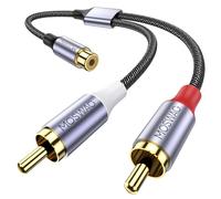 MOSWAG RCA Y Cable Adaptador Hembra a Doble Macho Cinch para Subwoofer, AMP, Tocadiscos, Receptor, Cine Casa