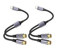 MOSWAG USB C Male Stecker zu Dual RCA Women Stecker Stereo Audio Cable, Connessione USB C compatible para ordenador, portátil, celular, Connessione RCA compatible para altavoces, controlador DJ, DVD