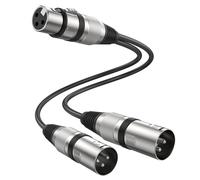 MOSWAG XLR Y Splitter Hembra a 2 Macho(0.25M / 0.82Pies), 3 Pines Hembra a Doble Macho Cable de Divisor Equilibrado con PVC para Mezclador/Amplificador/Parche Bays