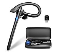 Mosyxe Auriculares Inalámbricos con Micrófono, Manos Libres Bluetooth V5.4 Cascos, Más de 180 Horas de Reproducción Bluetooth o USB Dongle PC (Negro)