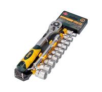 Mota Herramientas 39874 Juego de Bocallaves Punta Torx de Cromo-Vanadio Encastre 3/8" y Accesorios, Plateado, 12 unidades