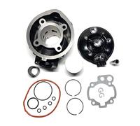 Mota - Kit negro 75 cc de hierro fundido compatible MINARELLI AM6 cilindro de culata superior racing para 50 unidades, 1 segmento mono 49 mm