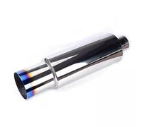 Mota Silenciador Trasero Deporte Coche Cromado Tuning Entrada 63mm 2.5 pulgadas Salida 100mm 4.0 Escape Accesorio Equipo Acero Inoxidable Color Azul Punta Azul