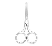 Motanar Tijeras de corte de pelo para nariz, tijeras de punta redonda de 3.4 pies para recorte de bigote, cejas y barba, multiusos, redondas, herramienta para el cuidado del cabello para hombres, mujeres y bebés (punta plateada Cuverd)