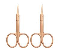 Motanar - Tijeras de manicura para cejas, color dorado y plateado, 2 unidades