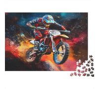 Motard de motocrossPuzzles 1000 Pièces Pour Adultes, Illustration de Sports d'actionjeux Éducatifs, Décoration D'intérieur70x50cm/1000pcs