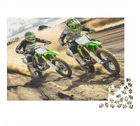 Motards de motocrossPuzzles Pour Adultes 38x26cm/1000pcs,Jeux De Défi Action de Course Tout-Terrain