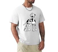 MOTdaNAQ Great Dane Cartoon T-Shirt White XXL