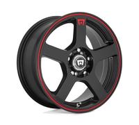 Motegi Racing MR116 - Rueda negra mate con rayas rojas de carreras (17 x 7/4 x 100, 114,3 mm, +40 mm de desplazamiento) Motegi Racing
