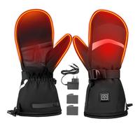 Moteoza Guantes Calefactables con Batería 3000 mAh, Impermeable, Antideslizante, 3 Ajustes de Temperatura, Pantalla Táctil, Guante Calefactore Eléctricos para Moto esquí, Acampada, Senderismo (XL)