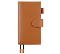 Moterm Funda de piel para Hobonichi Weeks - Apto para Hobonichi Weeks/Weeks Mega, con bolsillo trasero (color naranja quemado)