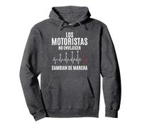 Motero Divertido Biker Los Motoristas No Envejecen Moto Sudadera con Capucha, Unisex para Adultos, Jaspeado Oscuro, S