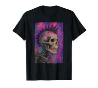Motero Skull Graffiti Rocker Punk Horror Vintage Ilustración Camiseta