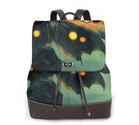 Moth Big Moon - Mochila de viaje a la moda para mujer, mochila casual, mochila de cuero estampada para mujer para el trabajo