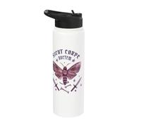 Moth wings swords Latin nocturnal mystical bones star symbol Stainless Steel Insulated Water Bottle