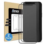 Mothca Protector de Pantalla Cobertura Completo para iPhone 12 Pro/iPhone 12 6,1", Cristal Vidrio Templado Mate, Borde Negro, Dureza 9H, Antireflejo e Antihuellas 2 Piezas