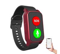 Mothdust Reloj Inteligente Localizador GPS Personal para Ancianos Deteccion de Caidas Altavoz Comunicacion Bidireccional HD Impermeable Previene Extravio para Mayores(Red)