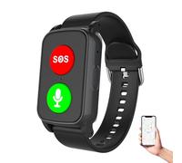 Mothdust Reloj Inteligente Localizador GPS Personal para Ancianos Deteccion de Caidas Altavoz Comunicacion Bidireccional HD Impermeable Previene Extravio para Mayores(Black)