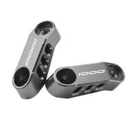 MotHeart Soportes de extensión de espejo de motocicleta para Z1000R 2017-2024 CNC aluminio adaptador de espejo ajustable para visión extendida (ver abajo) Accesorios (gris)