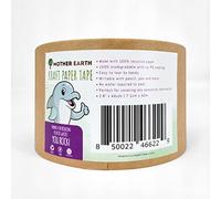 MOTHER EARTH Cinta de papel kraft para embalaje y sellado ecológicos, fácil de rasgar y escribir con embalaje sin residuos, 1 rollo de 2.8 pulgadas x 44 yardas