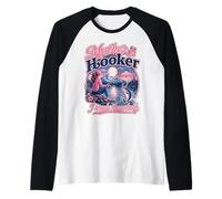 Mother Hooker Fishing Mom Funny Angler Mama Lake Life Camiseta Manga Raglan