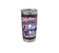 Mother Hooker Fishing Mom Funny Angler Mama Lake Life Vaso térmico de acero inoxidable de doble pared