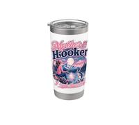 Mother Hooker Fishing Mom Funny Angler Mama Lake Life Vaso térmico de acero inoxidable de doble pared