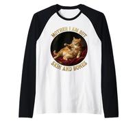 Mother I'm but Skin and Bones Funny Fat chonky Cat me Camiseta Manga Raglan