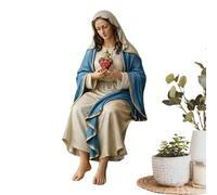 Mother Mary Statue | Holy Virgin Mary Figurine Catholic Decor | Blessed Virgin Marys Tabletop Ornament | Religious Home Decor Sculpture | Mantel Bookshelf Desk Bedside Living Room Bedroom Office Praye